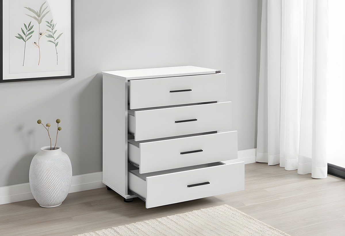 Απεικονίζεται η συρταριέρα ανοιχτή σε δωμάτιο.